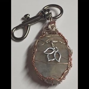 Egyptian Smokey Quartz lotus keychain